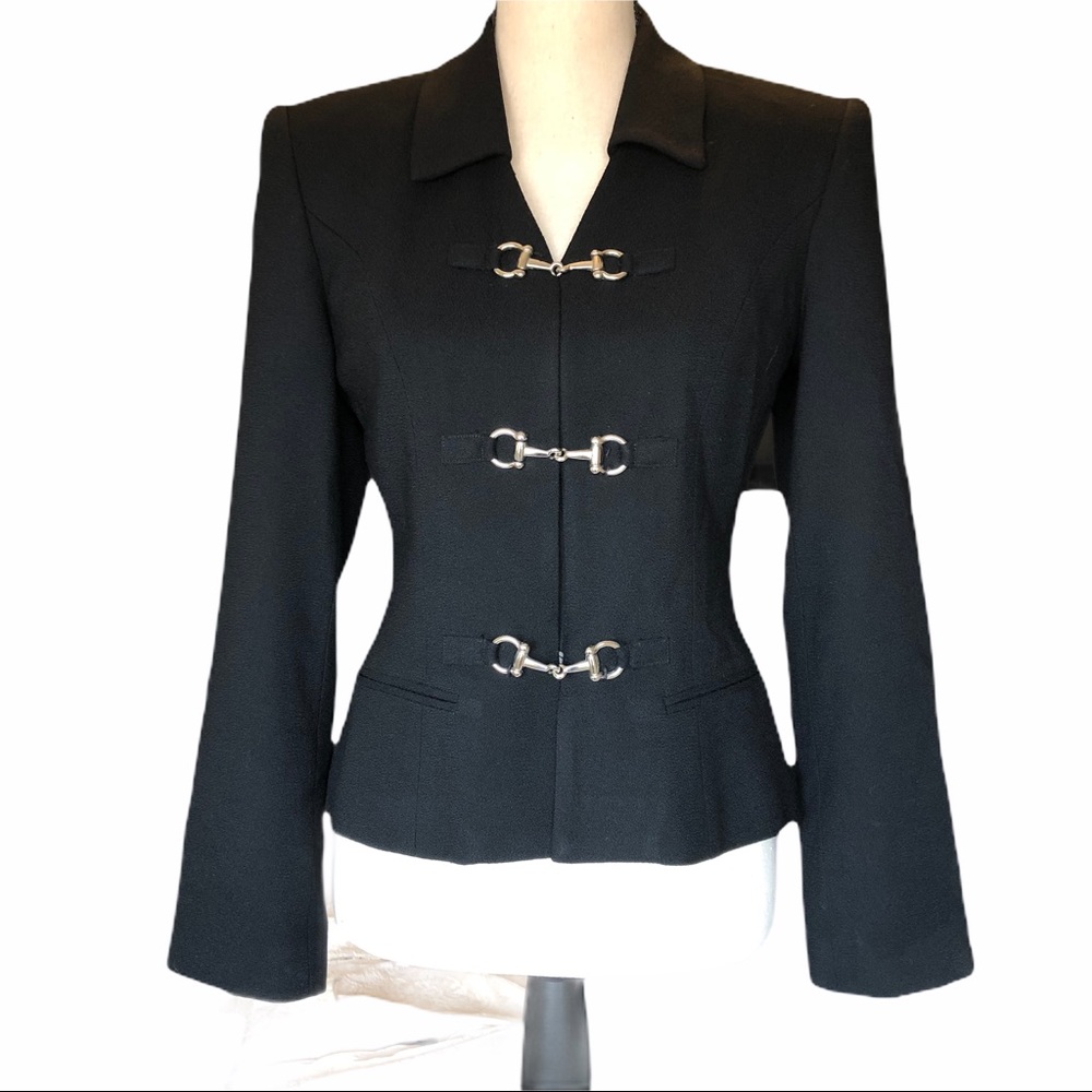 Michael Black Jacket With Silver Metal Hook